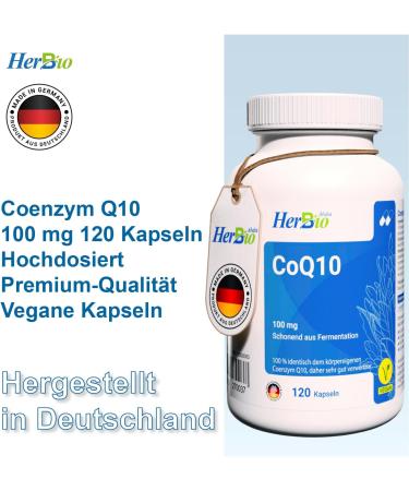 High-Dose Q10 Capsules - 120 Vegan Coenzyme Q10 - 100mg Per Capsule - Boost Vitality & Energy - Lab-Tested - 4-Month Supply - Buy Online on GoSupps.com
