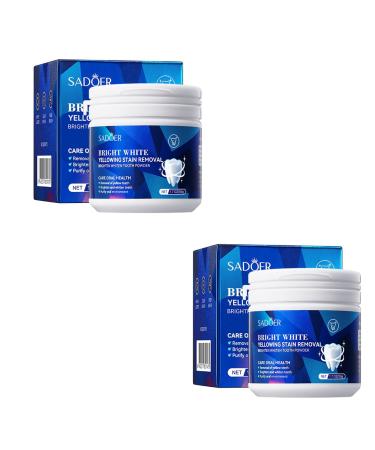 Teeth whitening powder breath natural teeth whitening powder cosmetic tooth cleaning with visible cleaning effect make teeth white (2PC)