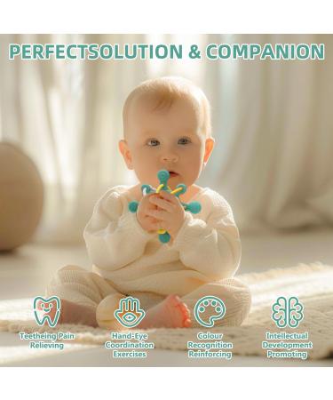 ClDy Sensory Baby Bite Ring - BPA-Free Silicone Teether & Rattle Toy for 3+ Months - Ideal for Motor Skills Development | Perfect Baby Gift - Buy Online on GoSupps.com
