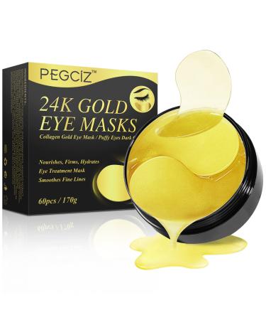 24K Gold Eye Masks  Under Eye Treatment Patches with Collagen  Under Eye Pads For Puffy Eyes  Dark Circles  Anti-Wrinkle  Eye Bags Skin Care Moisturizing Soothing Firming Improves Elasticity 30 Pairs
