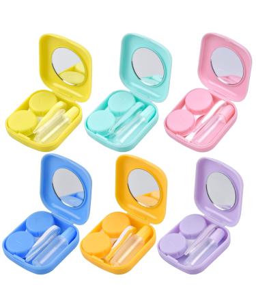 Jinlaili contact lens container set 6 pieces contact lenses container with tweezers and suction lump travel set portable contact lenses case.