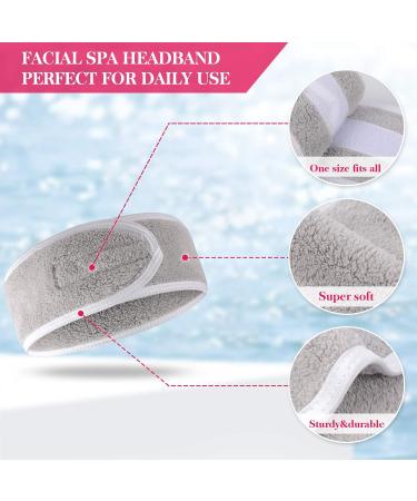 KinHwa 3 Pack Spa Facial Headband Makeup Hair Band Women Skincare Adjustable Microfibre Headband for Washing Face Sports Yoga Lightgray Lightgray 3 Count (Pack of 1) - Buy Online on GoSupps.com