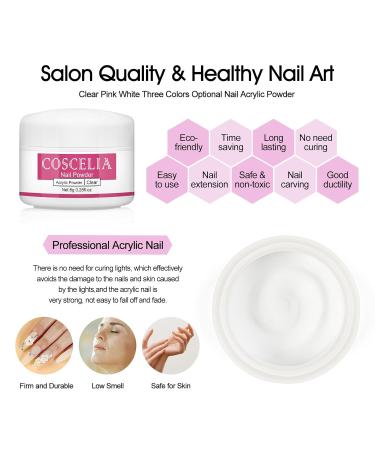 COSCELIA Transparent 8g Powder for 3D Nail Extensions - No Lamp Required | Premium Quality eCommerce Shipping Worldwide - Buy Online on GoSupps.com