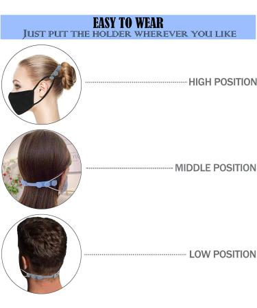Silicone Mask Extender Strap Set | Ear Saver Sports Fan Buckle | Adjustable & Soft | Clear White, Light Gray, Sky Blue, Pink - Buy Online on GoSupps.com