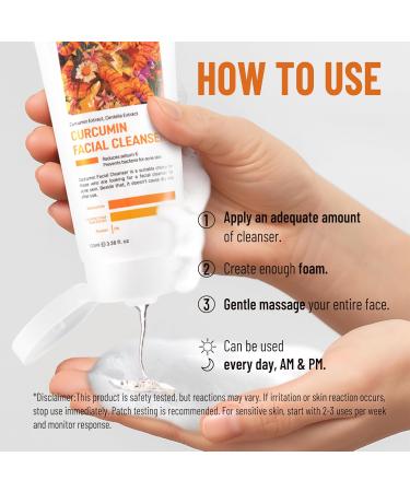 ABERA Turmeric Face Cleanser & Eye Roller Set Curcumin Facial Wash for Acne & Brightening + Cooling Eye Roller Serum for Dark Circles & Puffiness Relief - Buy Online on GoSupps.com