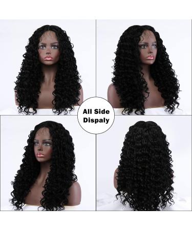 BESTUNG 24 Inch Black Curly Lace Front Wig - Heat Resistant Synthetic Fiber - Glueless Long Curly Wig for Black Women - Buy Online on GoSupps.com