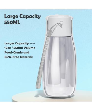 Peteast 550ml Foldable Dog Drinking Bottle - BPA-Free Water Bottle for Dogs Cats & Pets - Perfect for Hiking & Traveling (White) - Buy Online on GoSupps.com