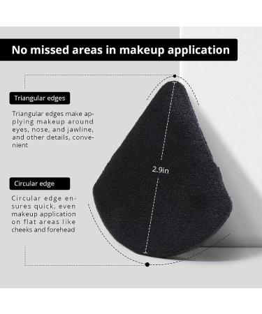 BEAKEY Triangle Powder Puffs for Face Makeup - Set of 5 Black Velour Cosmetic Sponges - Buy Online on GoSupps.com