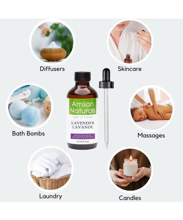 Lavender Essential Oil 4oz /120ml - 100% Pure & Natural by Amson Naturals - Buy Online on GoSupps.com