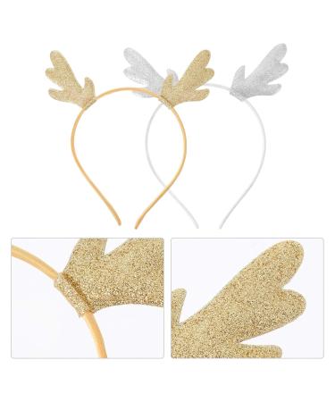 Lurrose 4pcs Christmas Antler Hair Band - Chip Shape Hair Ties for Party Cosplay | Gold & Silver | 19 x 16 x 0.8 cm - Buy Online on GoSupps.com