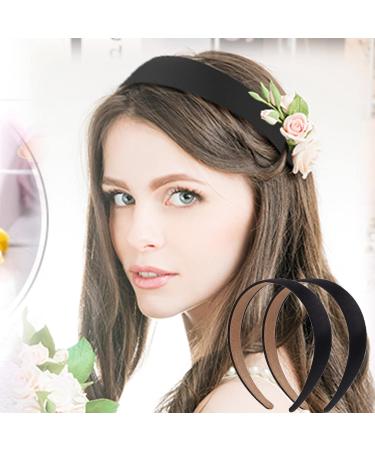 Hfpengzan 2 Pack Satin Headbands - Red & Black Non Slip Fashion Headbands for Women & Girls - Buy Online on GoSupps.com