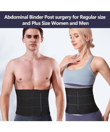 Elastic Abdominal Binder for Hernia Support - Universal Wide Belly Girdle & Stomach Compression Wrap for Men & Women - Black Medium - Buy Online on GoSupps.com