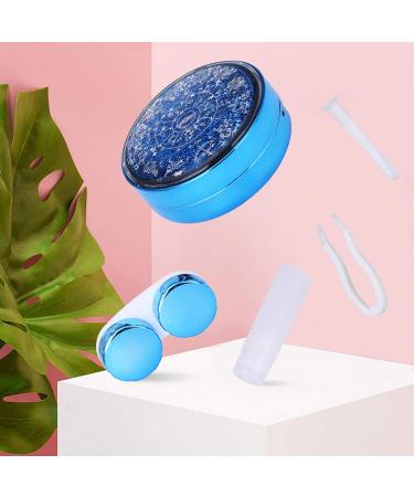 Portable Lens Travel Case Kit - HEALLILY Eye Care Holder with Mirror Tweezers & Bottle - Ideal for Travel - Blue - Buy Online on GoSupps.com