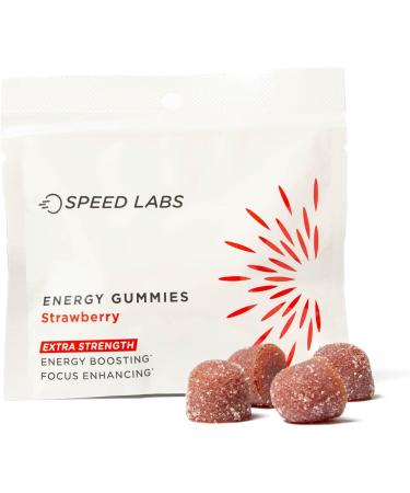 Extra Strength Strawberry Caffeine Energy Gummies | 50mg Caffeine & B-Vitamins | Vegan & Gluten Free 32 Pieces - Buy Online on GoSupps.com