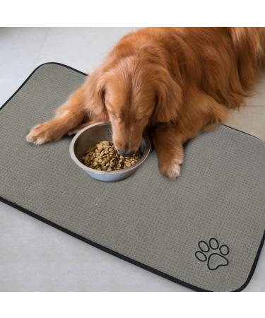 SINLAND Microfiber Pet Food Mat 21x32 - Super Absorbent, Anti-Slip Bowl Mat - Buy Online on GoSupps.com