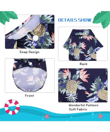 4-Piece Pet Summer Shirts - Flower Pattern Printed Puppy & Cat Beach Clothing for Small to Medium Pets - Buy Online on GoSupps.com