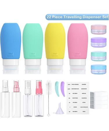 DUOAIKE 100ml Silicone Travel Bottle for Toiletries 22 Pcs Travel Containers Leak Proof Silicone Squeezable Travel Accessories Travel Containers for Shampoo Conditioner Lotion (BPA Free)(2) - Buy Online on GoSupps.com