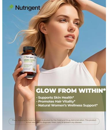 Nutrigent Organic Evening Primrose Oil Supplement, 940 mg 100% Pure with 10% GLA, High Absorption Liquid Organic Capsules, Promotes Women's Health & Skin Health, Cold Pressed, 60 Count - Buy Online on GoSupps.com