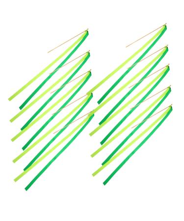 1 Set 10pcs Cheering Ribbon Rain Party Favor Sticks Christmas Ribbon Wand Party Supplies Ribbon Party Streamers Ribbon Sticks Streamer Silk Ribbon Wand Polyester Belt Wedding Green 30.5x62x0.4cm