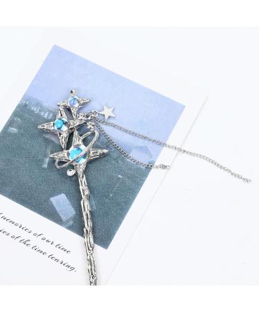 inSowni 8 Pieces Decorative Retro Crystal Pearl Silver Hair Sticks Pins with Pendants Asian Chinese Hanfu Cloud Star Lotus Flower Hair Forks Chopsticks Bun Updo Holders Long Hairpins for Women Girls - Buy Online on GoSupps.com
