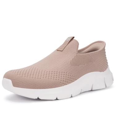 Cumeris Unisex Knit Sneaker Slip-ins sports shoes sneakers walking shoes outdoor leisure fitness hands free shoes without laces foot vault 36-46 42 EU pink