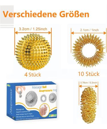 4 Hedgehog Balls & 10 Acupressure Rings - Skill Borderline Set for Stress Relief & Finger Massage | Metal Skill Ball & Igel Balls | Perfect for Adults - Buy Online on GoSupps.com