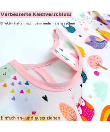 Yealoo Waterproof Baby Bibs - 3 Pack Long Sleeve Bibs for 3-24 Months | Unicorn Owl Flamingo Designs - Buy Online on GoSupps.com