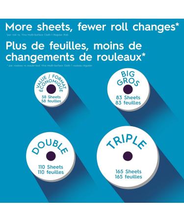 Viva Multi-Surface Cloth Paper Towels Choose-A-Sheet 3 Big Rolls 5 Regular Rolls (83 Sheets Per Roll) 3 Big Rolls NEW - Buy Online on GoSupps.com