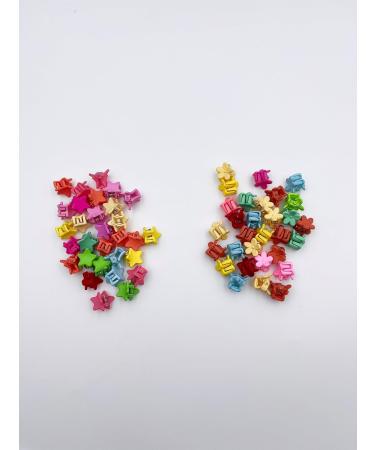 60-Piece Mini Hair Clips Set | Colorful Flower & Star Hair Accessories for Women & Girls - Buy Online on GoSupps.com