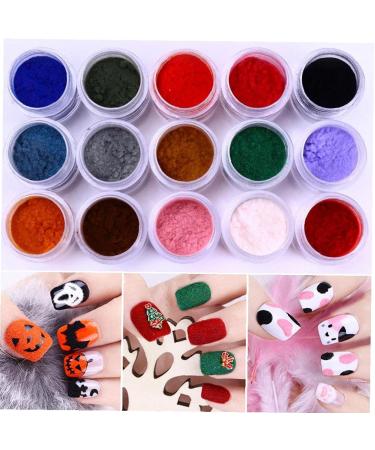 10ml fuzzy flocking colorful dust for manicure nail art tip Christmas decoration velvet nagel glitter powder for nail polish pink