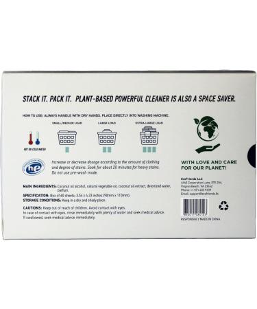 Plant-Based Laundry Detergent Sheets | 100% Plastic-Free & Biodegradable | Fresh Linen Scent - 60 Sheets for Powerful Cleaning - Buy Online on GoSupps.com