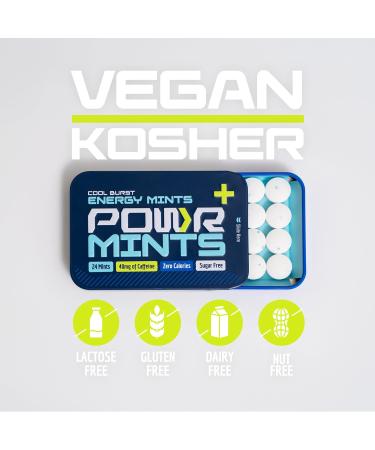 POWR Energy - 4 Tin Bundle (96 Mints Total) - 40mg of Caffeine P/Mint - Sugar Free - Zero Calories - Pre-Workout Cycling Running Endurance - Fast Acting Energy - Buy Online on GoSupps.com