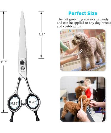 Buy Purple Dragon Dog Shears - 7 Professional Straight Fur Scissors for Dogs & Cats | Japanstahl-440c | Ideal for Groomers & Beginners - Buy Online on GoSupps.com