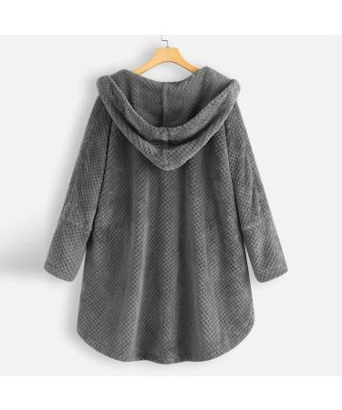 Hanxiulin Oversized Plush Hoodie Coat - Women's Warm Winter Jacket - Reversible & Cuddly - Perfect for Cold Weather - Buy Online on GoSupps.com