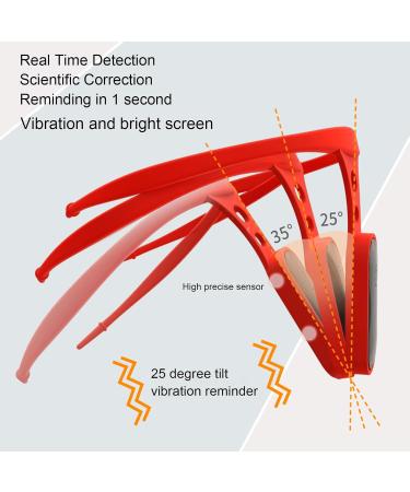 Garosa Posture Corrector Trainer - Smart Vibration Back Brace for Women Men & Kids | Portable Posture Support (Red) - International Shipping - Buy Online on GoSupps.com