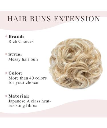 Dark Blonde to Bleach Blonde Messy Bun Hair Piece for Women - 55g Hair Scrunchies Bun - Buy Online on GoSupps.com