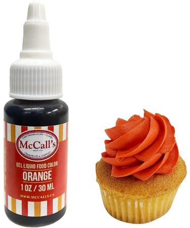 McCall's Liquid Gel Food Color 1 oz (Orange 30 ml) Orange 30 ml (Pack of 1)
