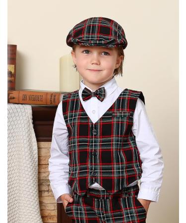 Mint Green Baby Flat Cap | Vintage Drivers Hat | Breathable & Soft | Age 0-8 Years | 1-2 Years | Black Plaid - Buy Online on GoSupps.com