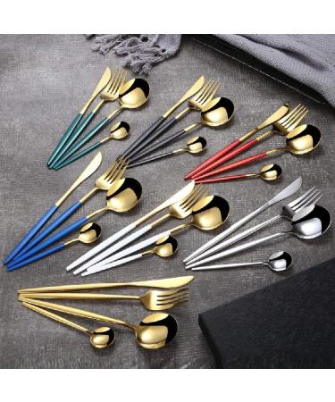 Stainless Steel Cutlery Steak Cutlery Set Portable Cutlery Gold - Buy Online on GoSupps.com