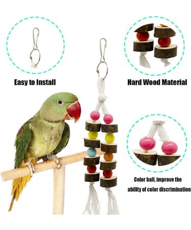 Chikanb 7-Pack Parrot Toys African Grey Parrots Swing Chewing Hanging Toy Colorful Bell Hammock Ladder Perch Platform Chewing Toys for Parakeets Cockatiels Macaws Love Birds Finches Little Birds - Buy Online on GoSupps.com