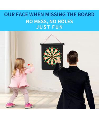 CX L SUM Magnetic Dart Board Set | Indoor Outdoor Kids Dart Game | 12pcs Magnetic Darts | Safe Toy Gift | Double Sided Rollup Board - Buy Online on GoSupps.com