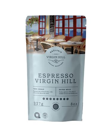 Virgin Hill Coffee - Espresso Virgin Hill - Extra Bold Intensity & Extra Dark Roast - Half Pound of High-Grade Ground Coffee - 8oz / 227 grams Ground 8 oz. / 227 grams
