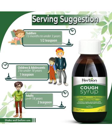 Herbion Naturals Cough Syrup with Honey - Soothing Throat Relief, 5 Fl Oz - Buy Online on GoSupps.com