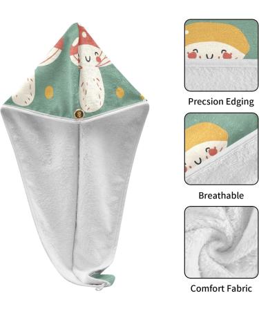 Super Absorbent Mushroom Hair Towel 2 Pack | Quick Dry Hair Turbans for Women & Girls - Perfect Hair Drying Solution - Buy Online on GoSupps.com