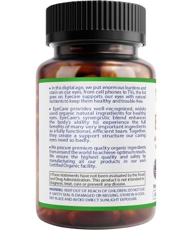 Advanced EyeCare | USDA Organic Eye Health Supplement with Lutein & Zeaxanthin | Maqui Goji & Sea Buckthorn Extracts | 60-Day Supply | Vegan Non-GMO Made in USA 60 Count (Pack of 1) - Buy Online on GoSupps.com