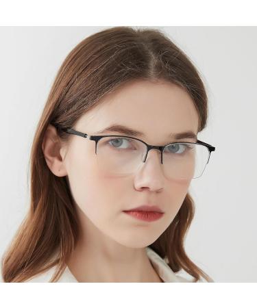 5 Pack Half Frame Reading Glasses for Men & Women - Lightweight Blue Light Blocking Readers - 2.0 Diopters - Black Grey Red Brown Purple - Buy Online on GoSupps.com