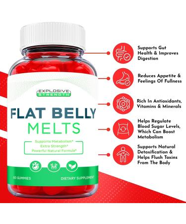 Flat Belly Melts Keto Gummies - Official Formula Vegan - With Apple Cider Vinegar and Vitamin B12 - 60 Gummies - Buy Online on GoSupps.com