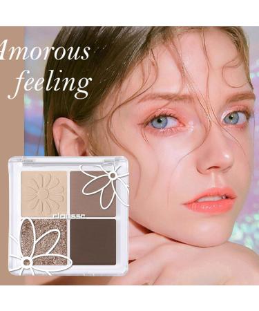 Eyeshadow | Highly Pigmented 4 Colors Eye Shadow Palette - Highly Matte & Shimmer Neutral Eyeshadow Makeup Blendable Lasting Eye Shadow Cosmetics Sillervan 05 - Buy Online on GoSupps.com