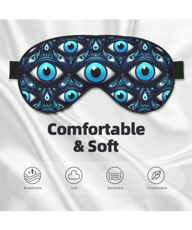Double-Sided Eye Mask | Turkish Blue Evil Eye Bead | Unisex Night Sleeping Mask for Travel & Sleep - Buy Online on GoSupps.com
