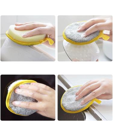 Muloo Kitchen Cleaning Sponges Double Sided Scouring Pad Wipe Dishwashing Sponges Cloth for Easy Dishwashing Green - Buy Online on GoSupps.com